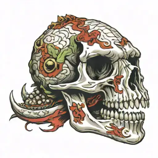 Mononica Dinosaur Skull Who has blood tattoo design idea