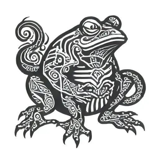 sumo frog smoking tattoo design idea