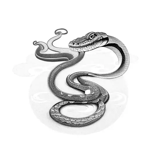 snake, skate, city tattoo design idea