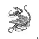 snake, skate, city tattoo design idea