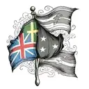 2 flags ,1 italian flag morphing into an Australian flag tattoo design idea