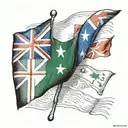 2 flags ,1 italian flag morphing into an Australian flag tattoo design idea