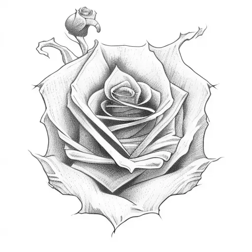 skeleton holding rose tattoo design idea