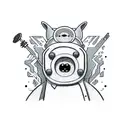 Adventure time characters jamming together in a sketch style tattoo tattoo design idea