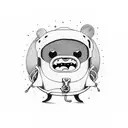 Adventure time characters jamming together in a sketch style tattoo tattoo design idea