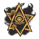 triangle with circle recovery  tattoo design idea