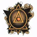 triangle with circle recovery  tattoo design idea