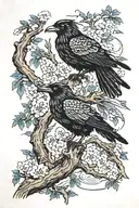 There will be ravens in the forest filled tattoo design idea