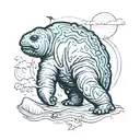 Tardigrade on Antarctica outline map tattoo design idea