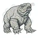 Tardigrade on Antarctica outline map tattoo design idea