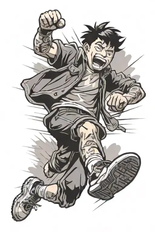 A manga-style comic strip of a student balancing school and sports with a humorous twist tattoo design idea