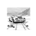  lets lay back, sitting inside my car, at the edge of the earth  tattoo design idea