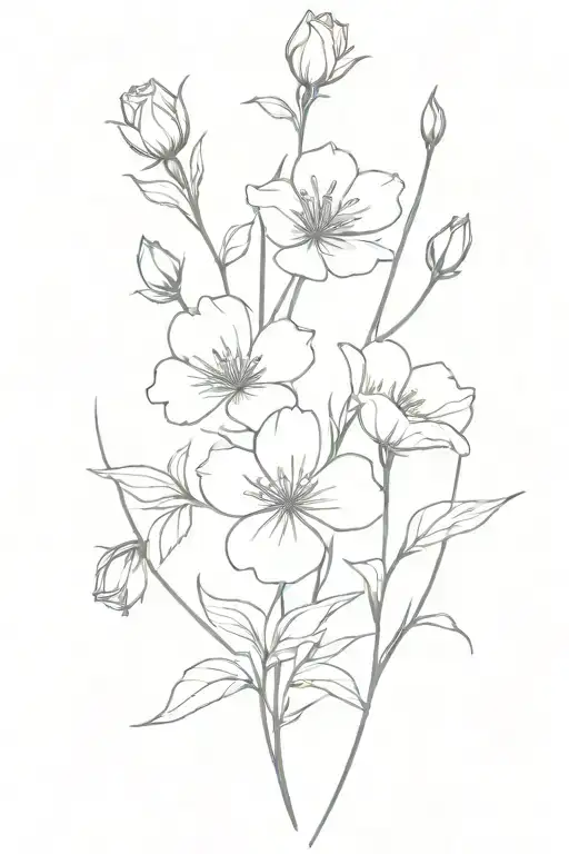 booket of birth flowers October september march december  tattoo design idea