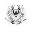 goth weapons patron long  tattoo design idea