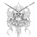 goth weapons patron long  tattoo design idea