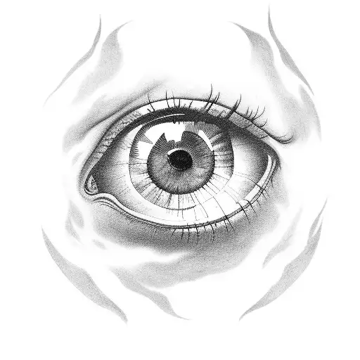 suminagashi eye alucard tattoo design idea
