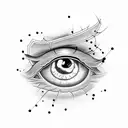 suminagashi eye tattoo design idea