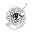suminagashi eye tattoo design idea