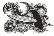 surfboard tattoo design idea