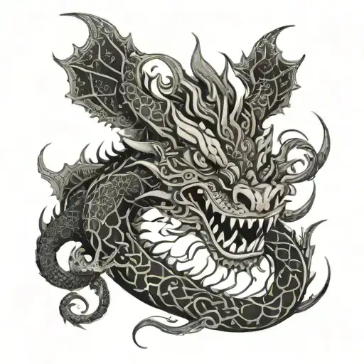 dragon mexican tattoo design idea