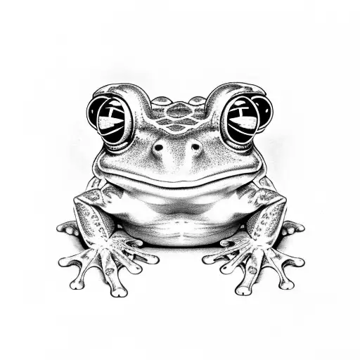 frog smoking tattoo design idea