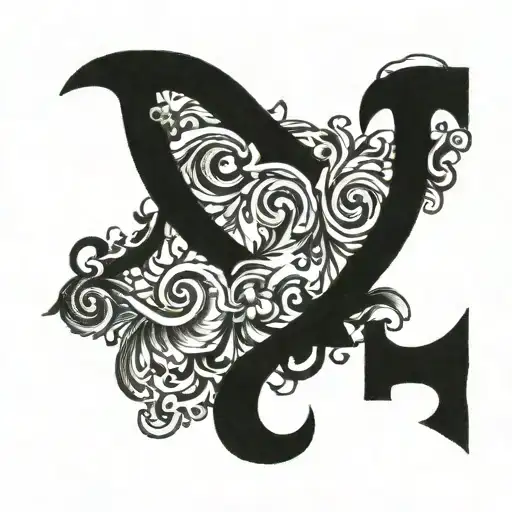 number "25" cartell sryle tag  tattoo design idea