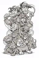 90s cartoon characters  tattoo design idea