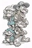90s cartoon characters  tattoo design idea