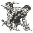 David and Goliath tattoo design idea