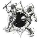 David and Goliath tattoo design idea