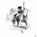 outlaw cowboy riding a bucking horse tattoo design idea