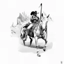 outlaw cowboy riding a bucking horse tattoo design idea