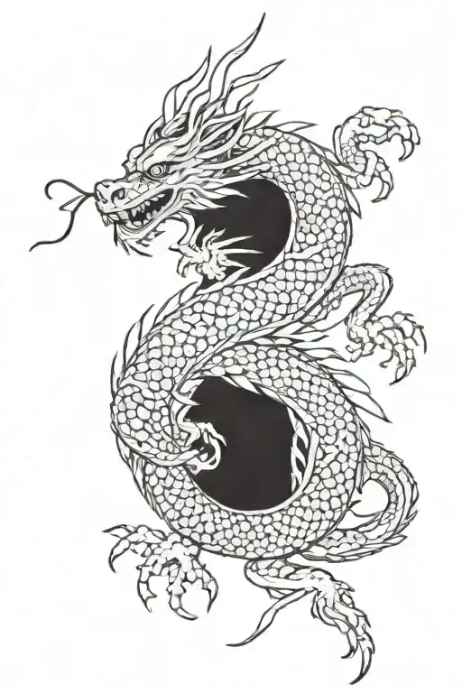 japanese dragon feminine tattoo design idea