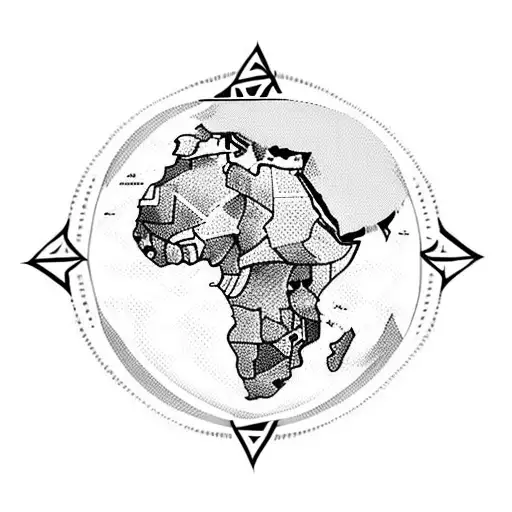 african continent as an african war shield  tattoo design idea