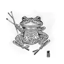 samurai frog  tattoo design idea