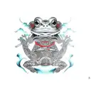 samurai frog  tattoo design idea