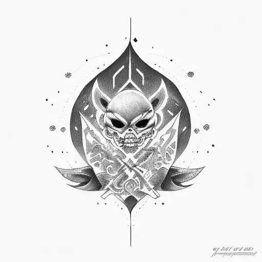 black heart Q tattoo design idea
