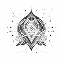 black heart Q tattoo design idea