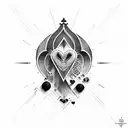 black heart Q tattoo design idea
