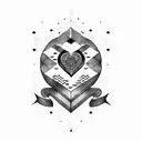 black heart Q tattoo design idea