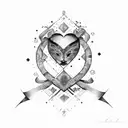 black heart Q tattoo design idea