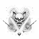 black heart Q tattoo design idea