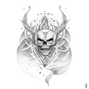 black heart Q tattoo design idea