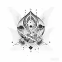 black heart Q tattoo design idea