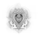 black heart Q tattoo design idea