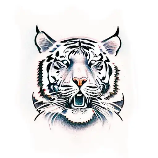 Tiger jumping tattoo design idea