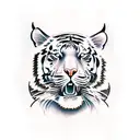 Tiger jumping tattoo design idea