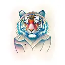 Tiger jumping tattoo design idea