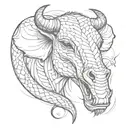 cow python wrapped tattoo design idea