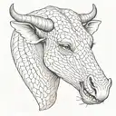 cow python wrapped tattoo design idea